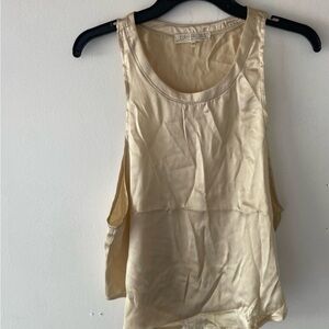 Joah Brown Cream Satin Camisole Tank